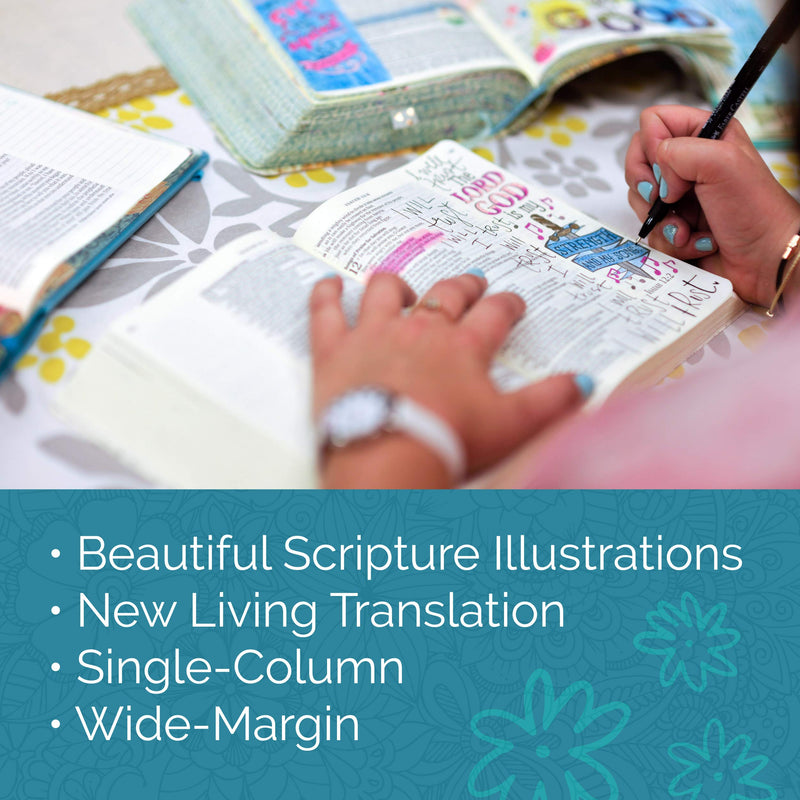 NLT INSPIRE BIBLE (Hardcover LeatherLike, Aquamarine): The Bible for Coloring & Creative Journaling