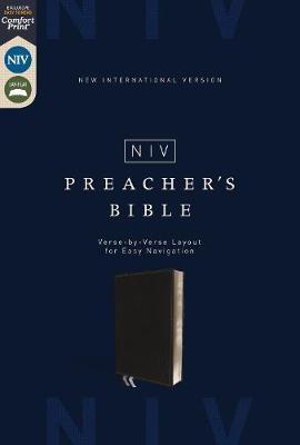NIV, Preacher's Bible, Verse-by-Verse Format, Leathersoft, Black, Line Matched, Comfort Print