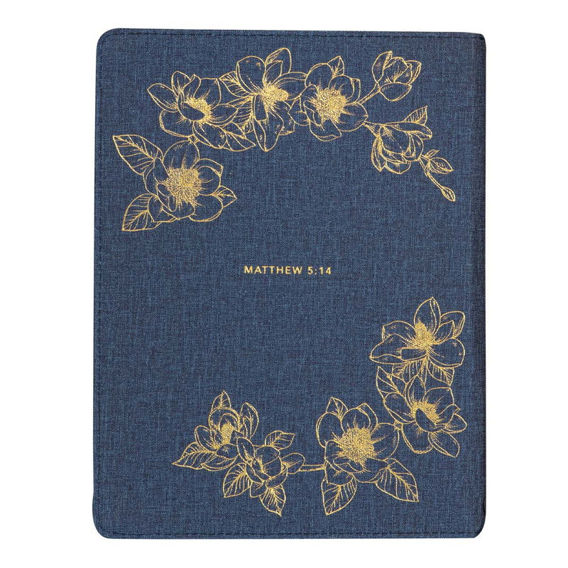 Large Daily Planner For Women 2022 Be The Light Navy (with zip)