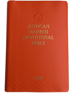 ESV AFRICAN WOMEN DEVOTIONAL BIBLE-  ORANGE PU leather