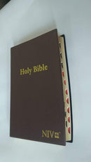 NIV THUMB INDEX STD SIZE BROWN FLEXI COVER