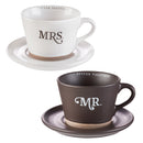 MUGS : BETTER TOGETHER MR AND MRS- Two Piece Coffee Mug and Saucer Set