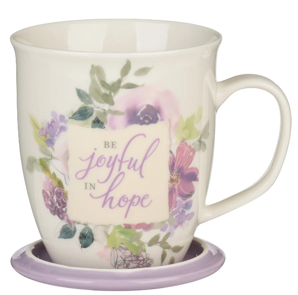 MUG/ Be Joyful In Hope (Lidded Ceramic Mug)