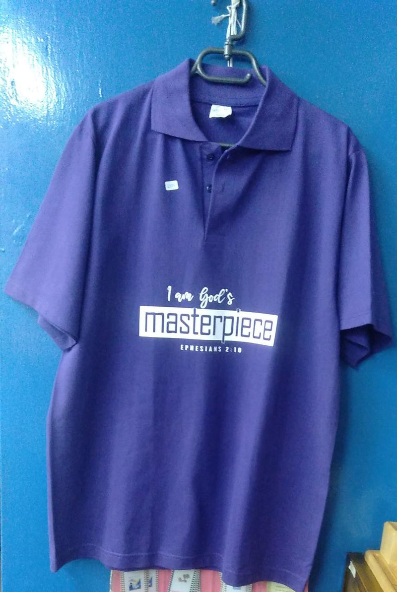 Polo Shirts Purple (Scripture themed)