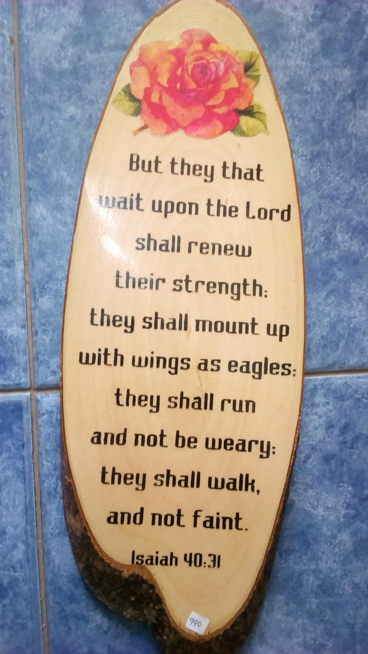 WALL PLAQUES WOODEN - THEY WAIT UPON