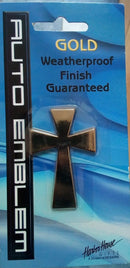 AUTO EMBLEM: CROSS SILVER LARGE