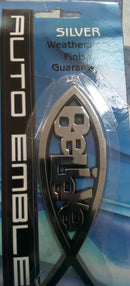 AUTO EMBLEM: CROSS SILVER LARGE