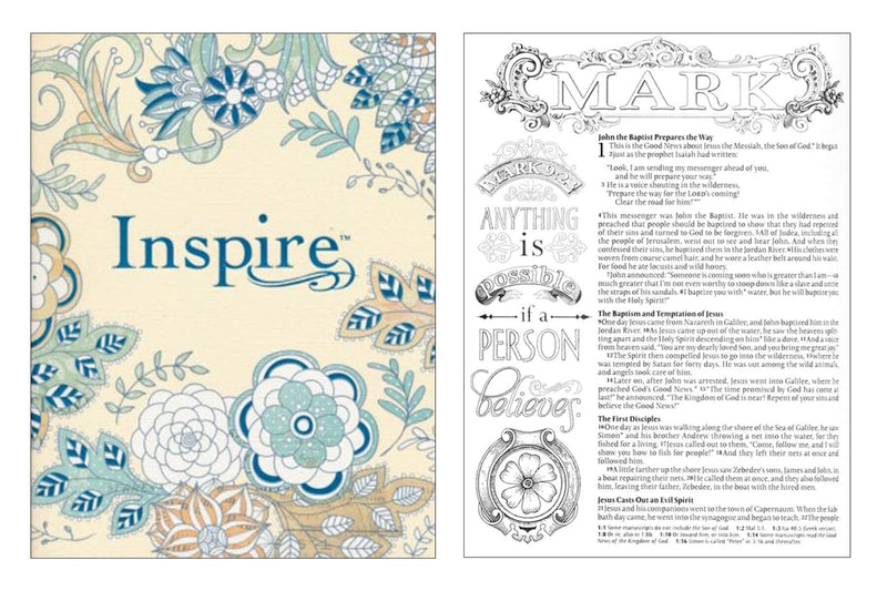 NLT INSPIRE BIBLE :The Bible for Creative Journaling ( Blue )